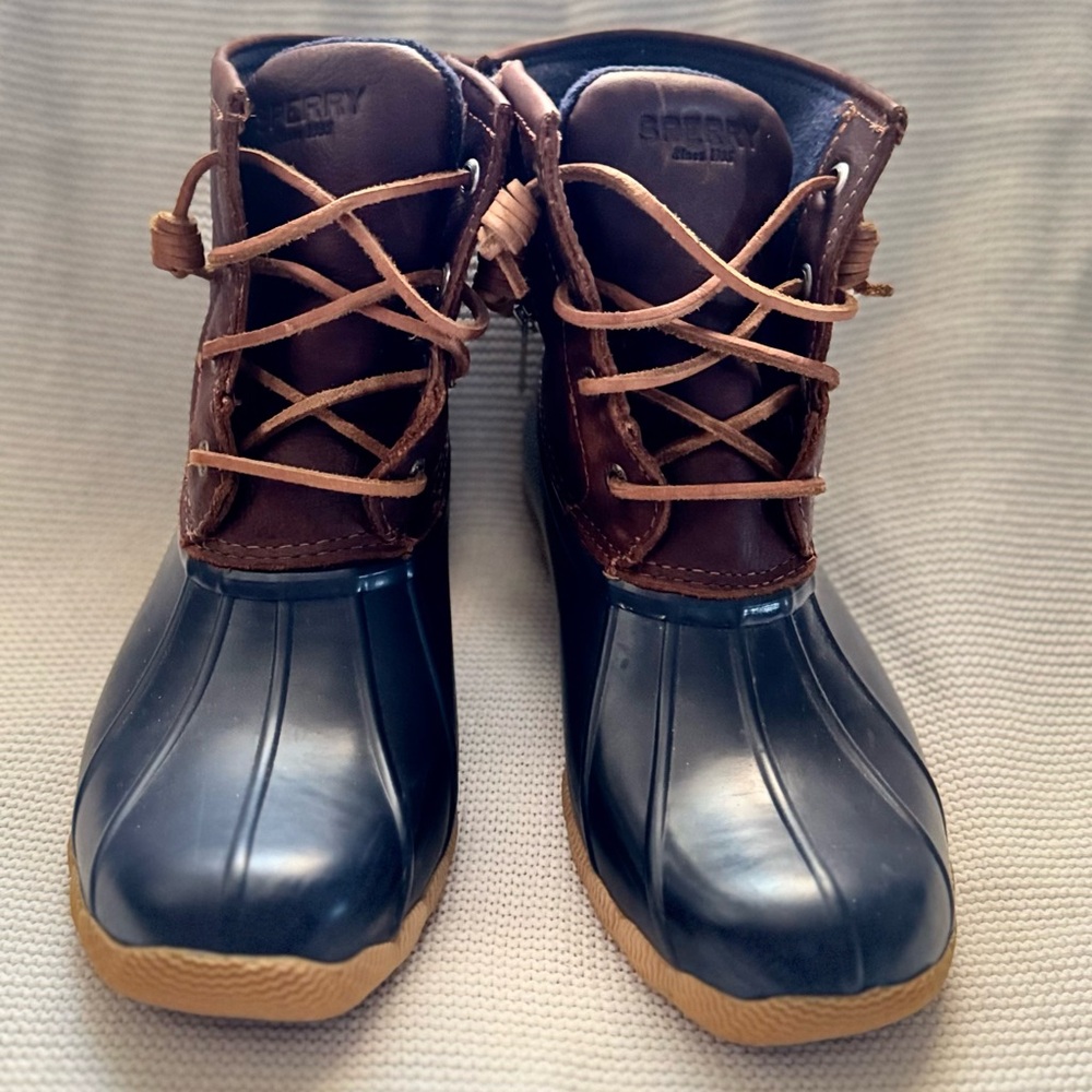 Sperry Navy and Brown Waterproof Boots